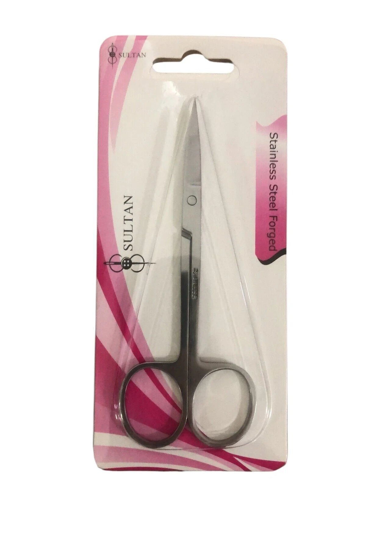 Sultan Ucu Kıvrık Nakış Makası - Gümüş Renk