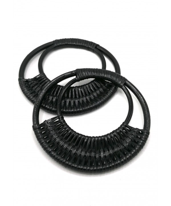 Çanta Sapı Bambu Ay Model Siyah 17 cm