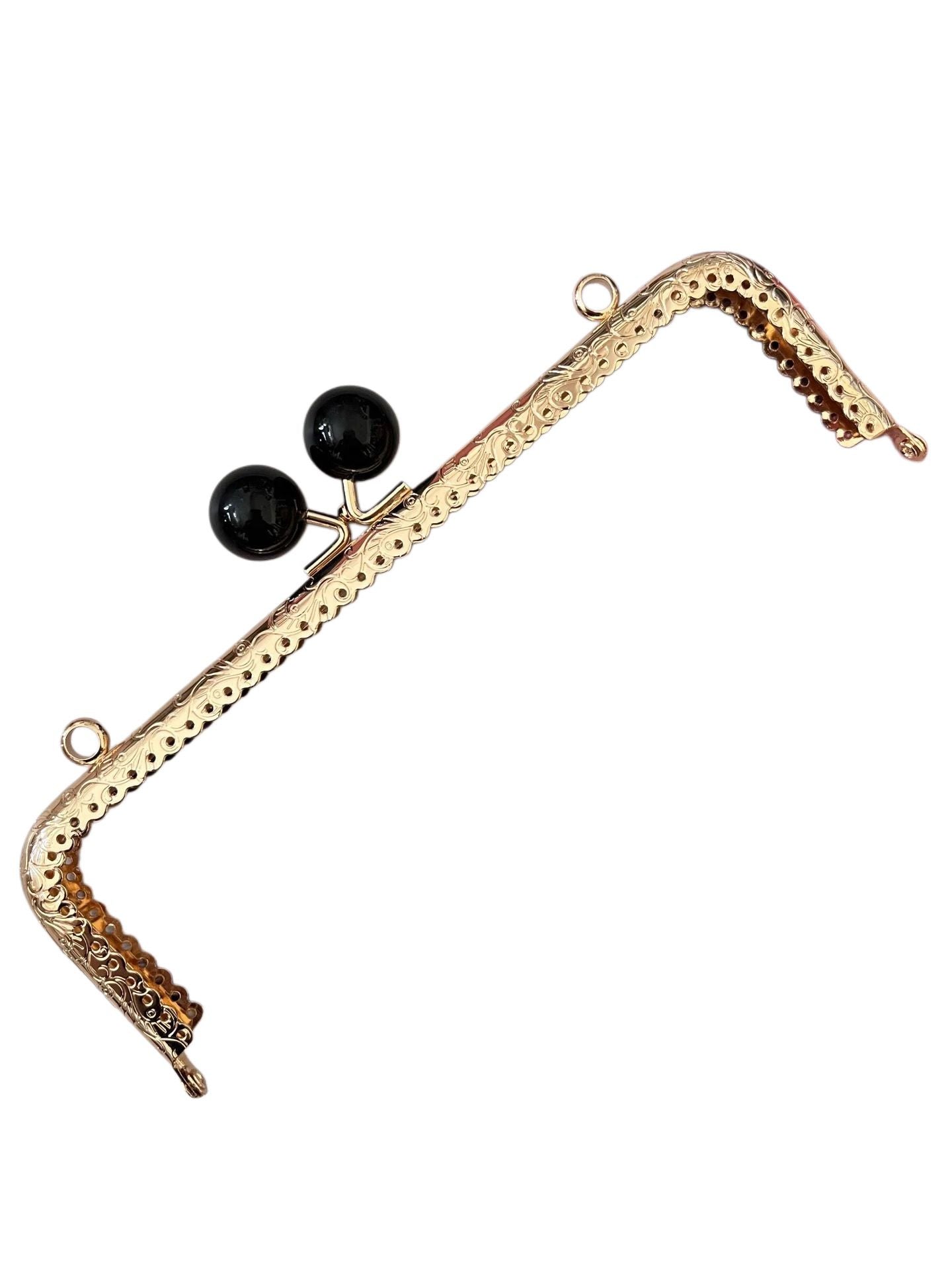 Çanta ve Cüzdan Klips Siyah İnci Başlıklı Kare 20.50 cm Altın