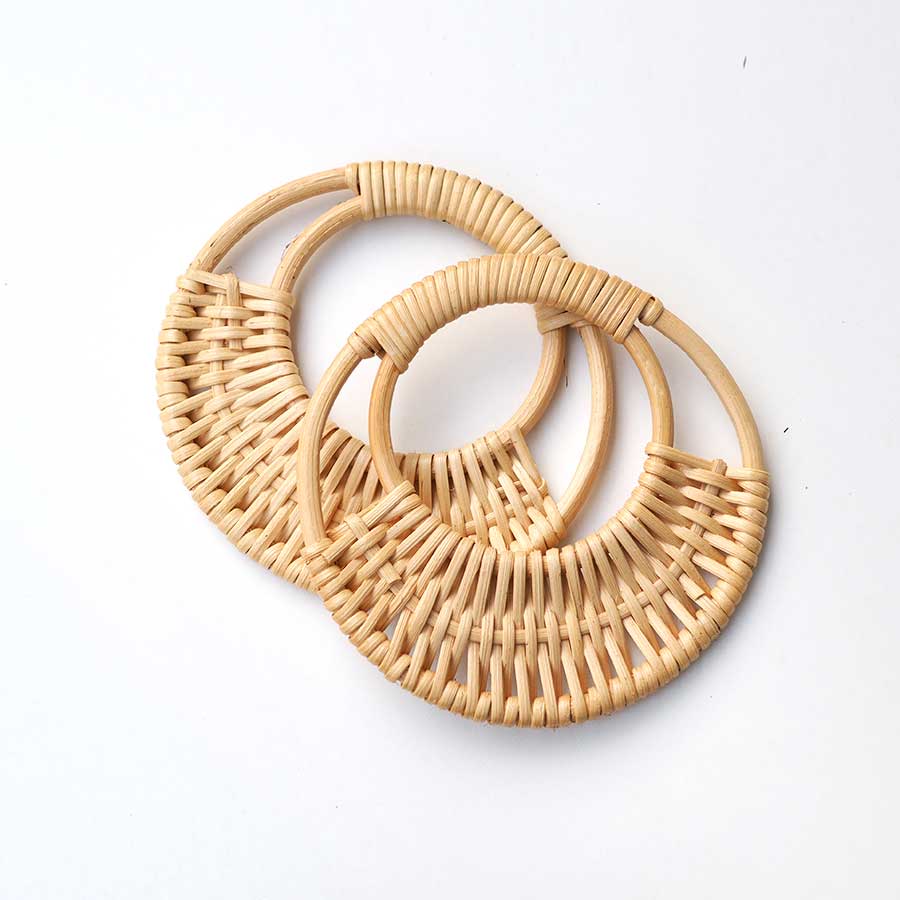 Çanta Sapı Bambu Ay Model Krem 17 cm