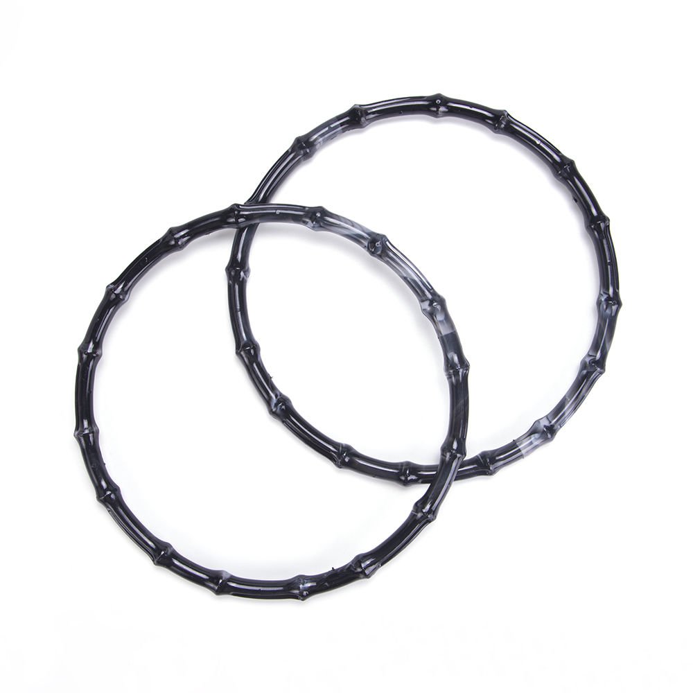 Akrilik Bambu Görünümlü Yuvarlak Çanta Sapı 20 cm Siyah Renk