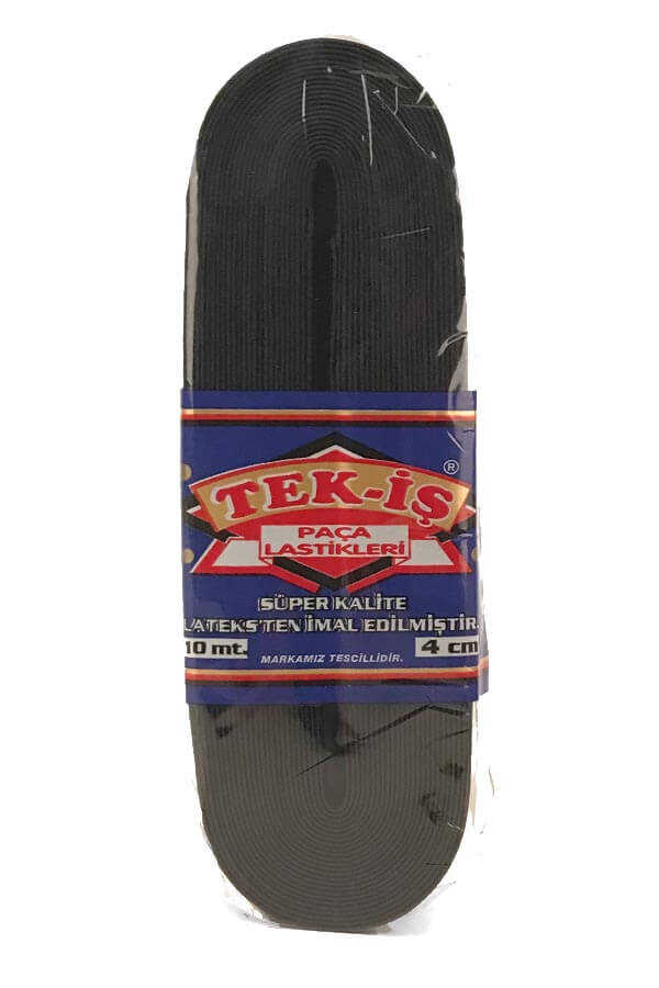 Tek-İş Lastik Paça 4 Cm Siyah 10 Mt