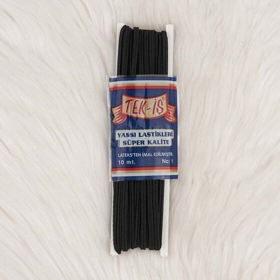 Tek-İş Yassı Lastik No:1 Siyah 10 Mt