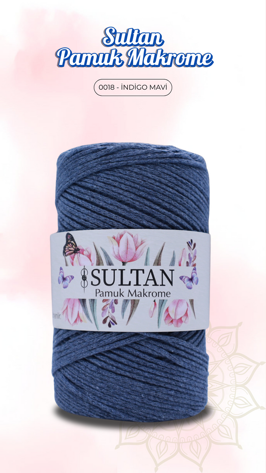 Sultan Pamuk Makrome - 0018 İndigo Mavi