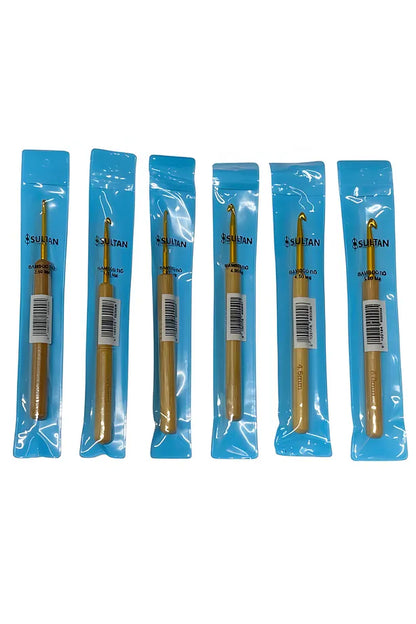 Sultan Bambu Ahşap Örgü Tığı 14 cm