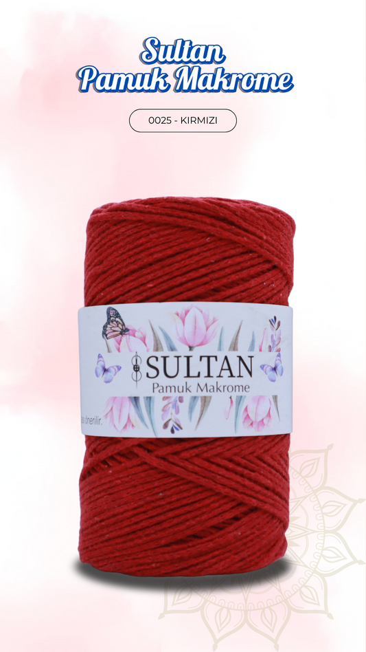Sultan Pamuk Makrome - 0025 Kırmızı