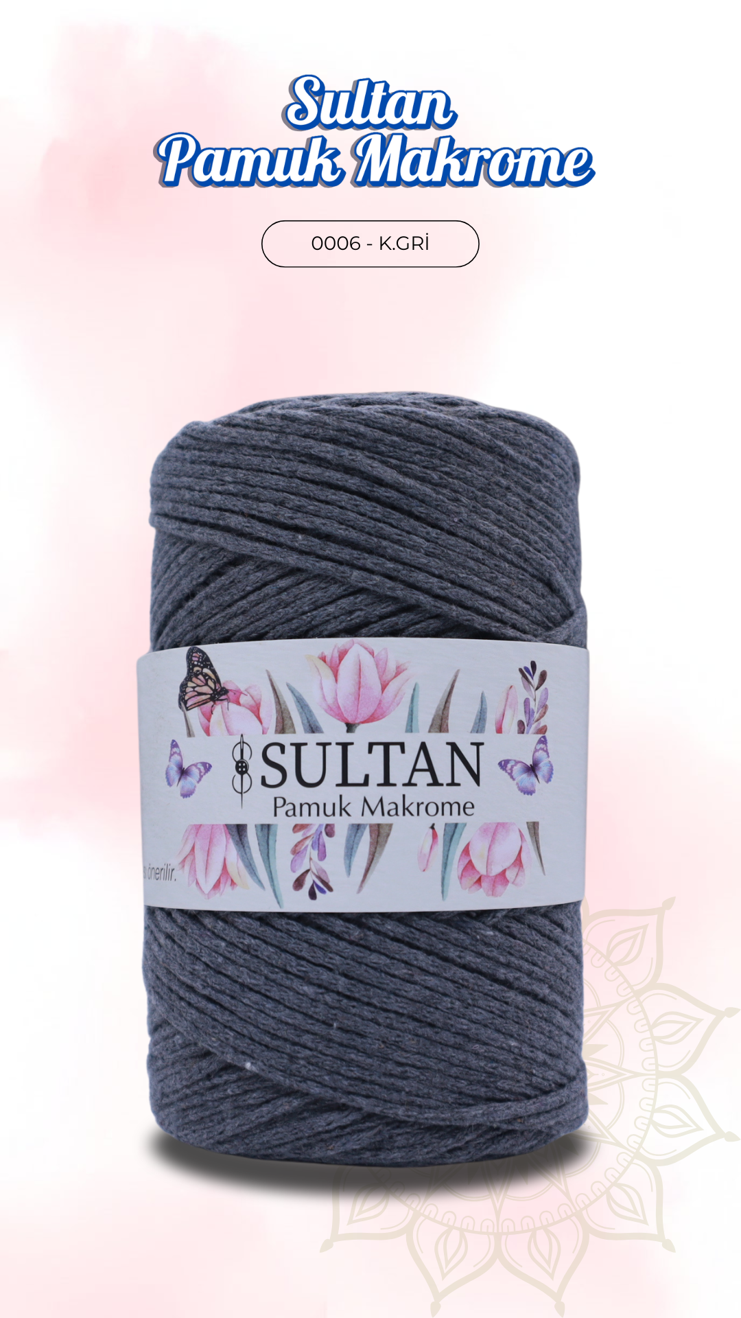 Sultan Pamuk Makrome - 0006 Koyu Gri