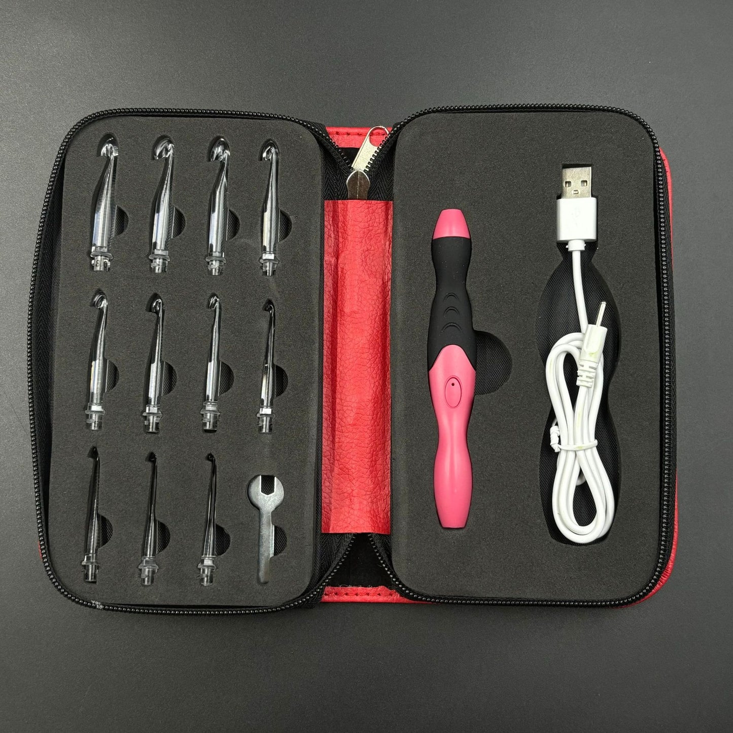 Göz Yormayan Işıklı Profesyonel Tığ Seti - 2.5mm-8.0mm (11 Başlıklı & Şarjlı Tam Set)