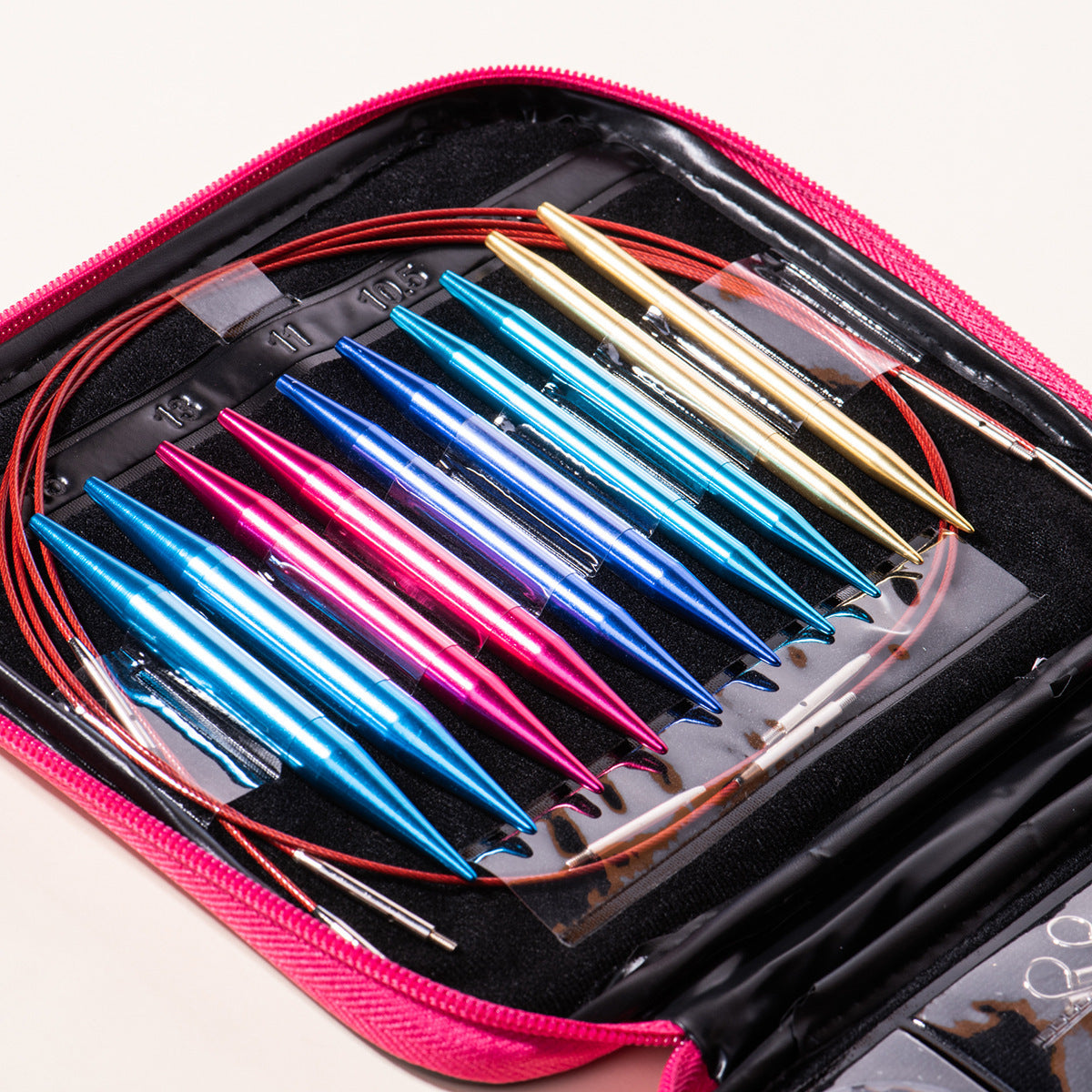 Fuşya Cüzdanlı Misinalı Şiş Seti