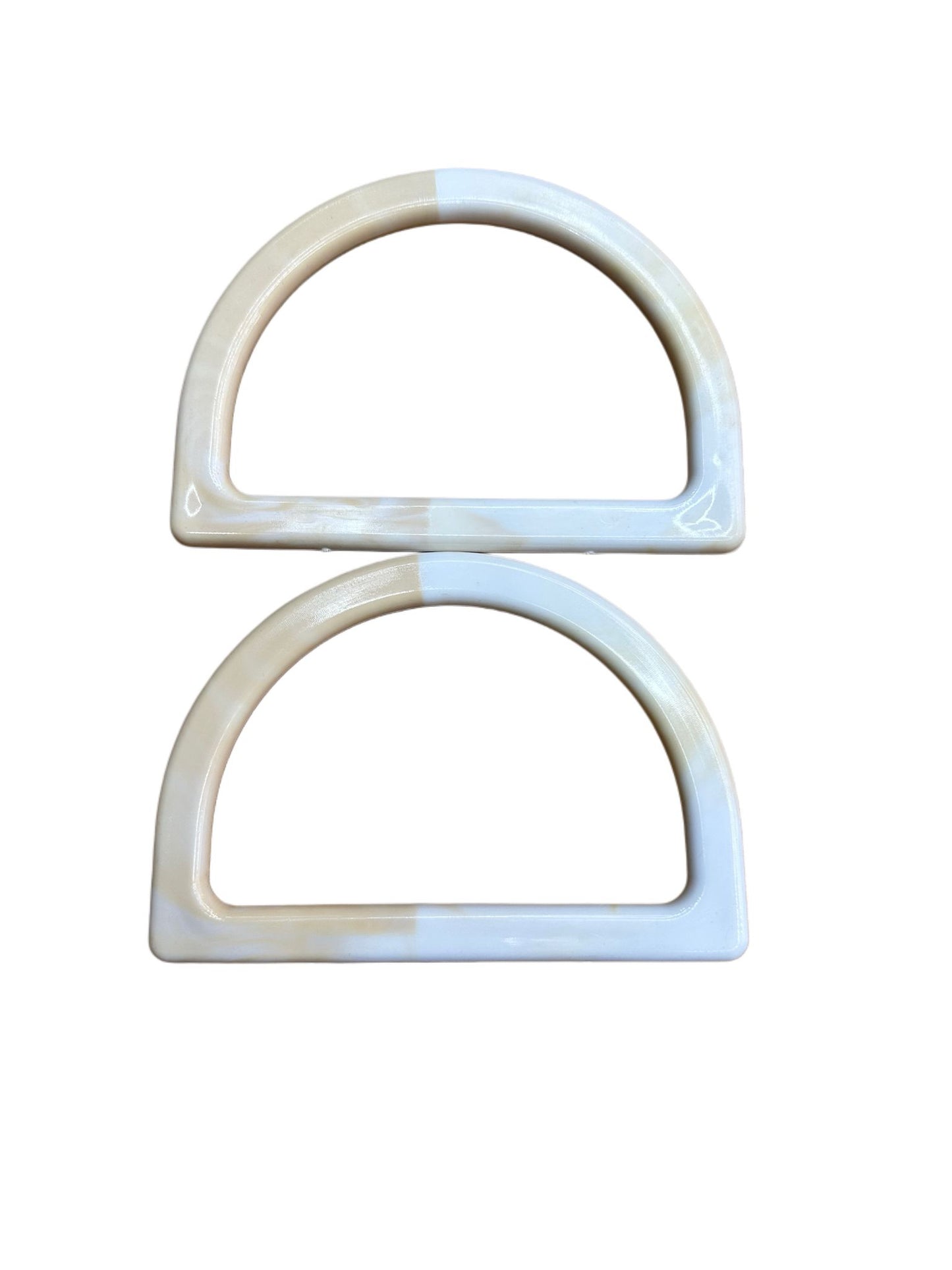 Akrilik Çanta Sapı Mini D Model 13x9 cm Kreme Bej