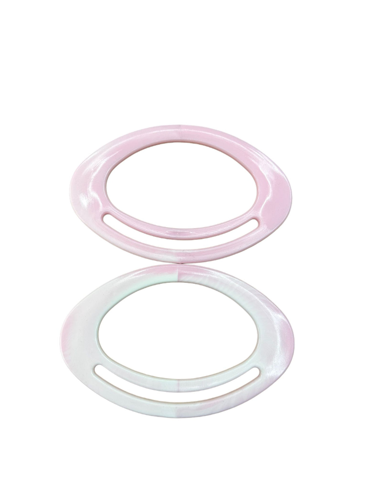 Akrilik  Çanta Sapı Pembe Beyaz Tonlu 15x10