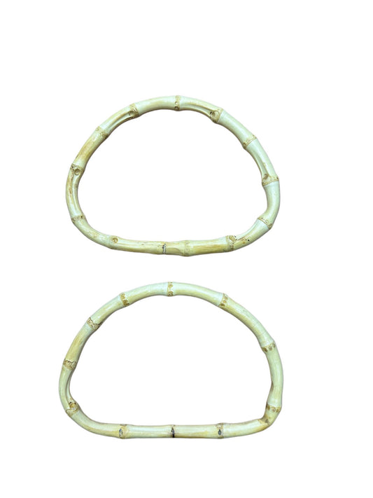 Çanta Sapı D Model Doğal Bambu Açık Ahşap Renk 15 cm