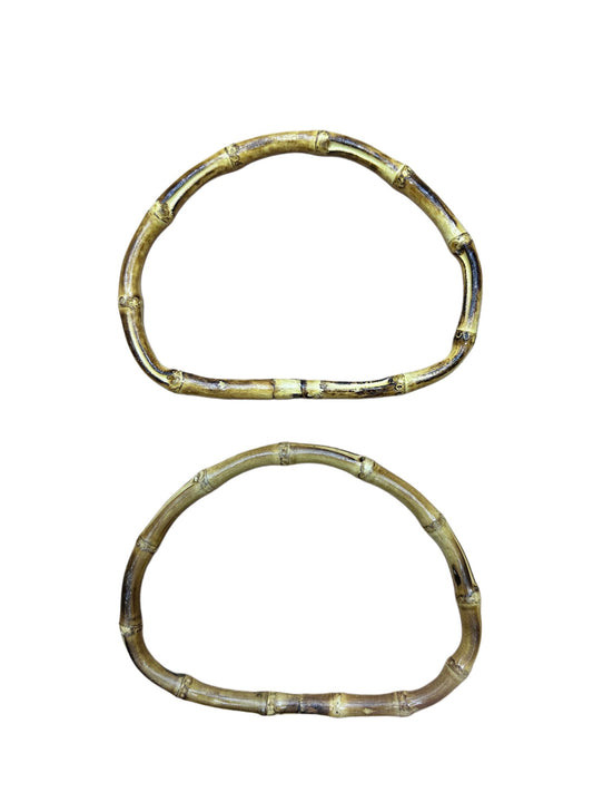 Çanta Sapı D Model Doğal Bambu Koyu Ahşap Renk 15 cm