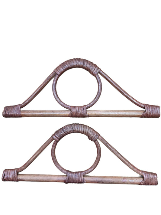 Çanta Sapı Göz Model Doğal Bambu Koyu Ahşap Renk 27X11 cm