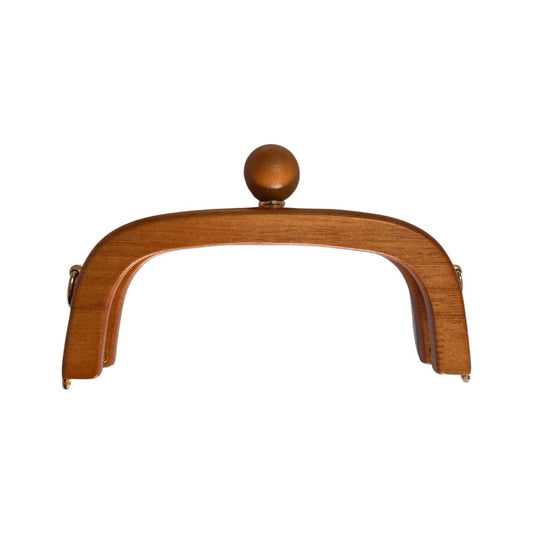Ahşap Çanta Burs Metal Detaylı 21x13 cm Koyu Ahşap Rengi
