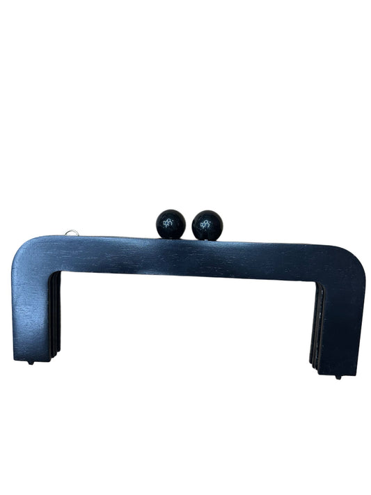 Ahşap Mıknatıslı Çanta Bursu Siyah 27x11 cm