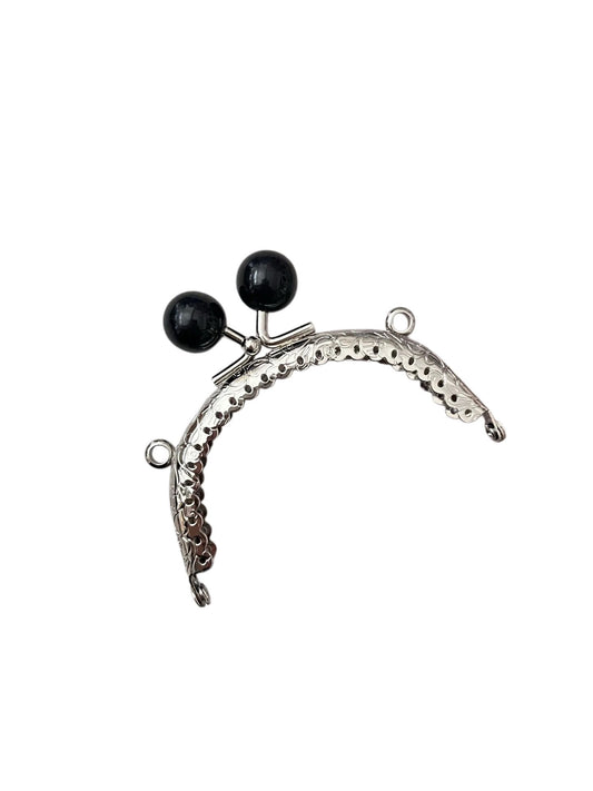 Çanta ve Cüzdan Klips Siyah İnci  Başlıklı Oval 8.50 cm Nikel