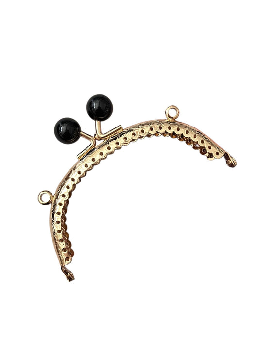 Çanta ve Cüzdan Klips Siyah İnci  Başlıklı Oval 10.50 cm Altın