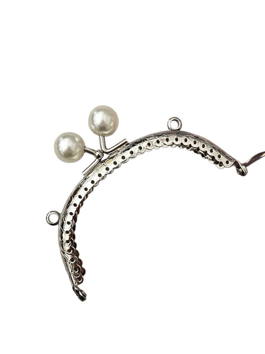 Çanta ve Cüzdan Klips İnci  Başlıklı Oval 10.50 cm Nikel