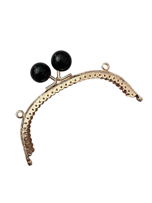 Çanta ve Cüzdan Klips Siyah İnci  Başlıklı Oval 12.50 cm Altın