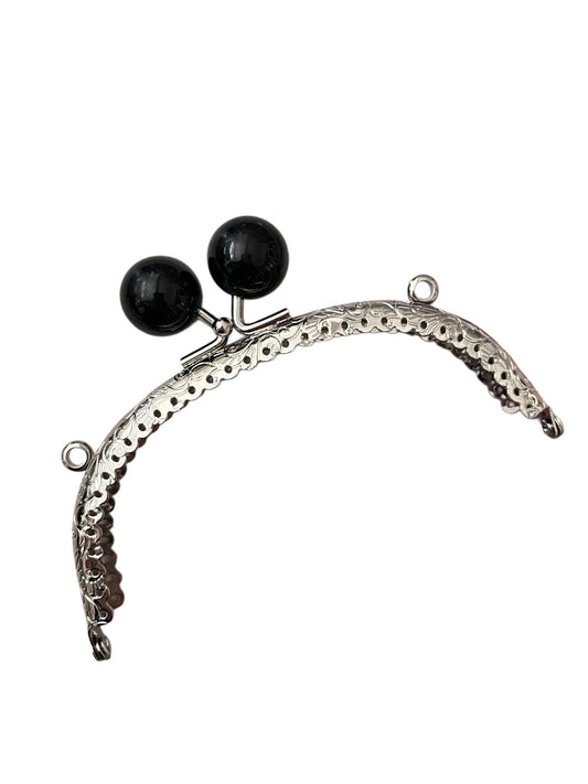 Çanta ve Cüzdan Klips Siyah İnci  Başlıklı Oval 12.50 cm Nikel