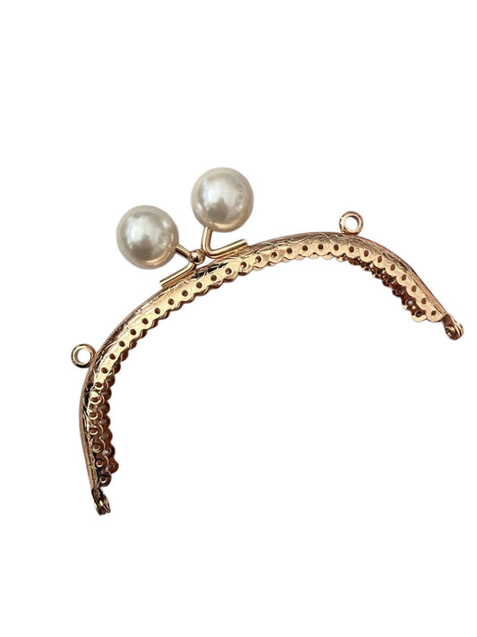 Çanta ve Cüzdan Klips  İnci  Başlıklı Oval 12.50 cm Altın