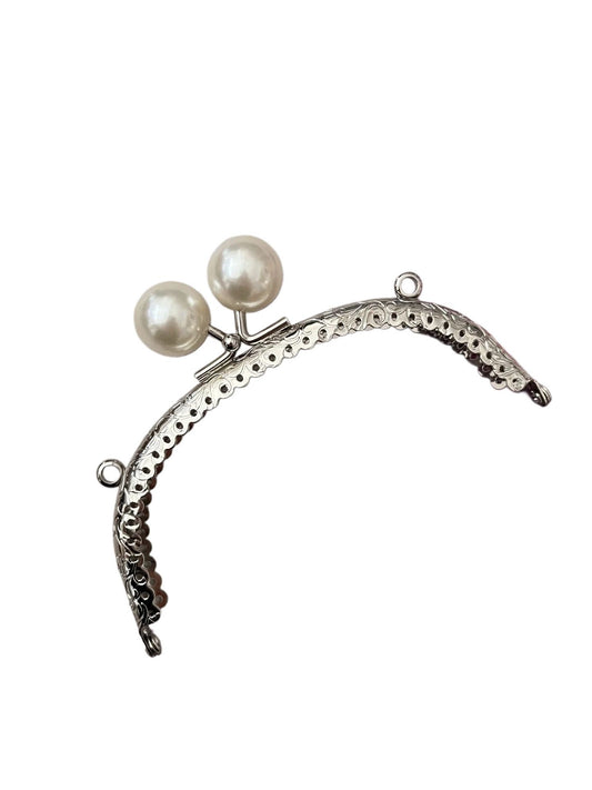 Çanta ve Cüzdan Klips  İnci  Başlıklı Oval 12.50 cm Nikel
