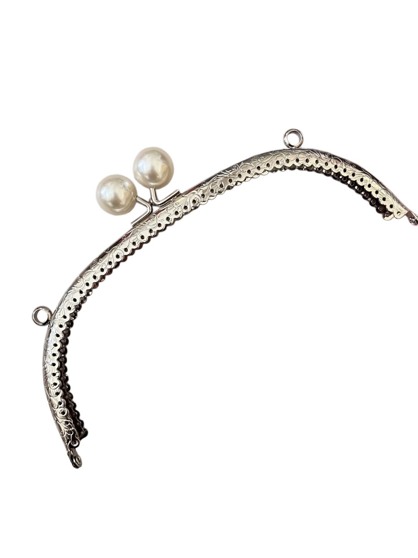 Çanta ve Cüzdan Klips İnci  Başlıklı Oval 20.50 cm Nikel