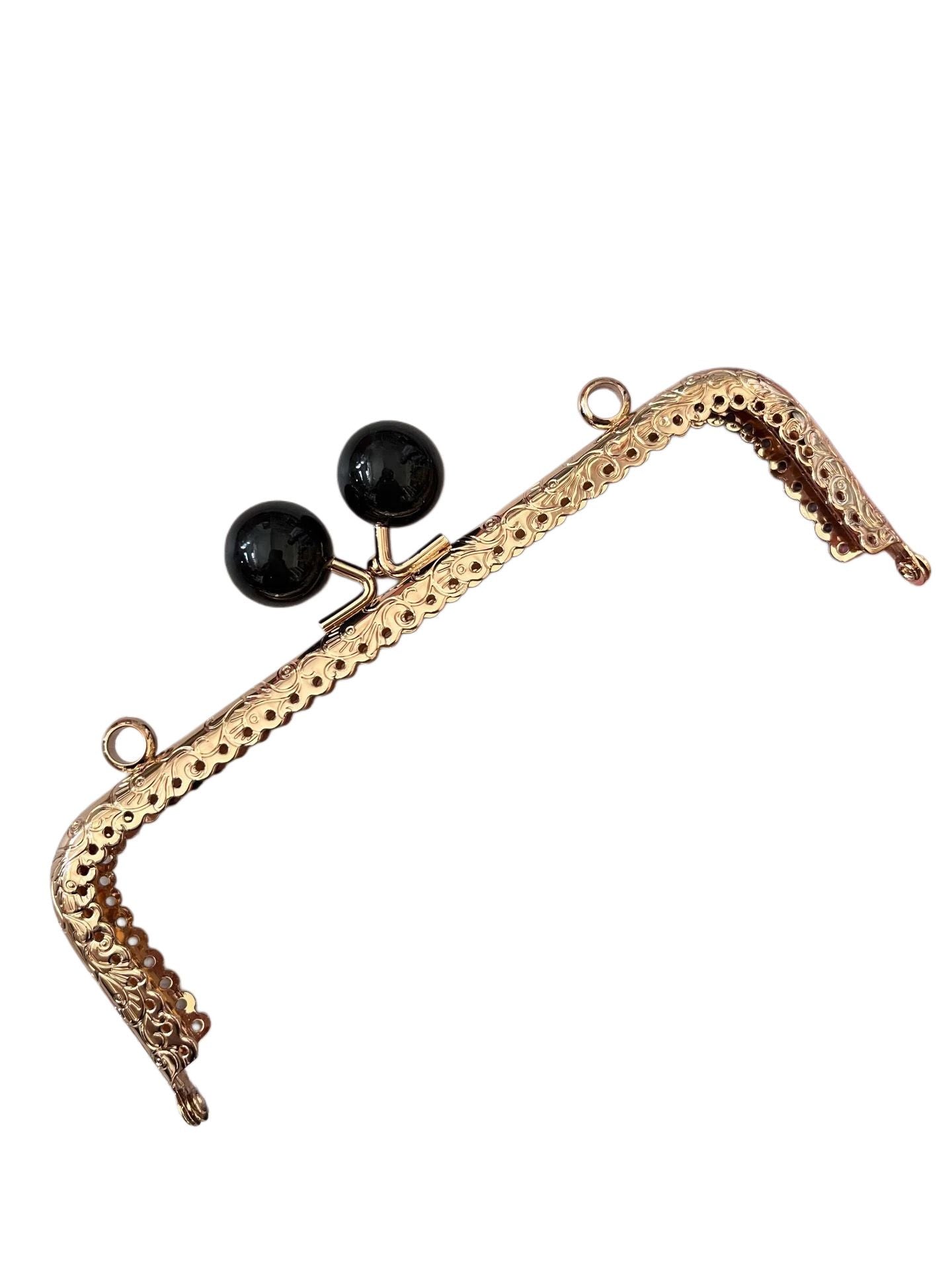Çanta ve Cüzdan Klips Siyah İnci Başlıklı Kare 16.50 cm Altın