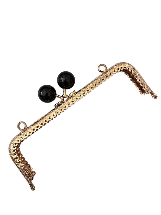 Çanta ve Cüzdan Klips Siyah İnci Başlıklı Kare 16.50 cm Altın