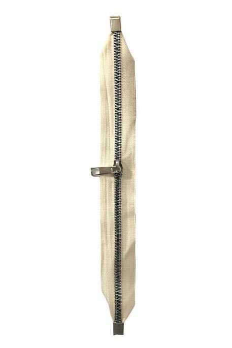 Çanta Fermuarı Dip Kapalı 30 cm Krem Gümüş Diş