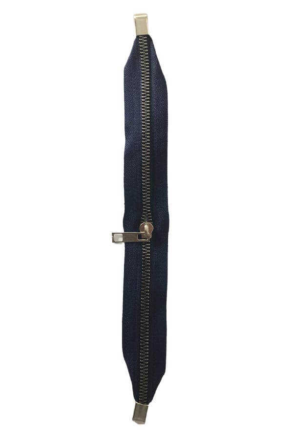 Çanta Fermuarı Dip Kapalı 30 cm Lacivert Gümüş Diş