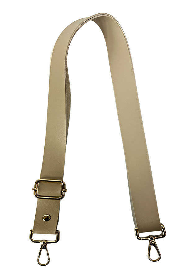 Çanta Sapı Ayarlı Deri 2.5 cm Bej Toka Gold