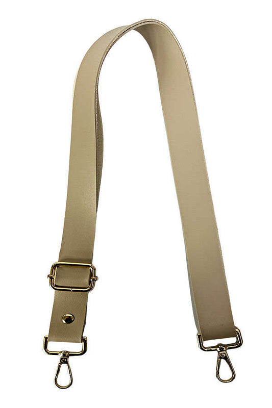 Çanta Sapı Ayarlı Deri 2.5 cm Bej Toka Gold