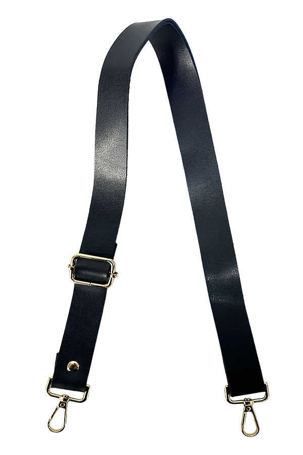 Çanta Sapı Ayarlı Deri 2.5 cm Lacivert Toka Gold