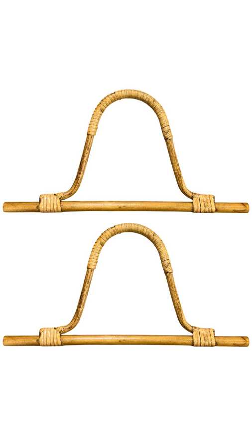 Çanta Sapı U Model Doğal Bambu Açık Ahşap Renk 24X14 cm