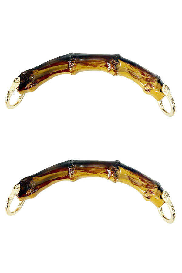 Çanta Sapı Bambu Görünümlü Akrilik Uçları Demirli 14 Cm