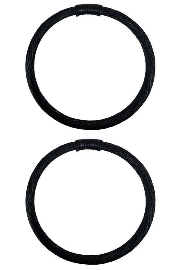 Çanta Sapı Bambu Rattan O Model Siyah 17 cm