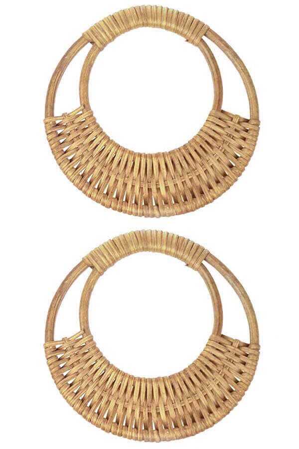 Çanta Sapı Bambu  Ay  Model Bej 17 cm