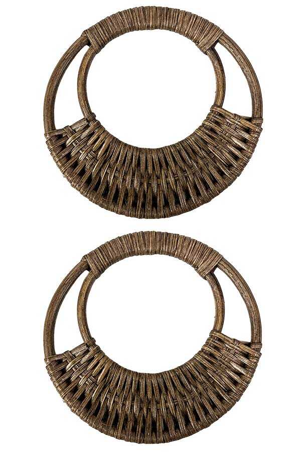 Çanta Sapı Bambu  Ay  Model Koyu Kahve 17 cm