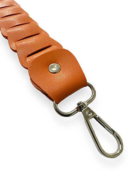 Çanta Sapı Deri Örgülü Turuncu