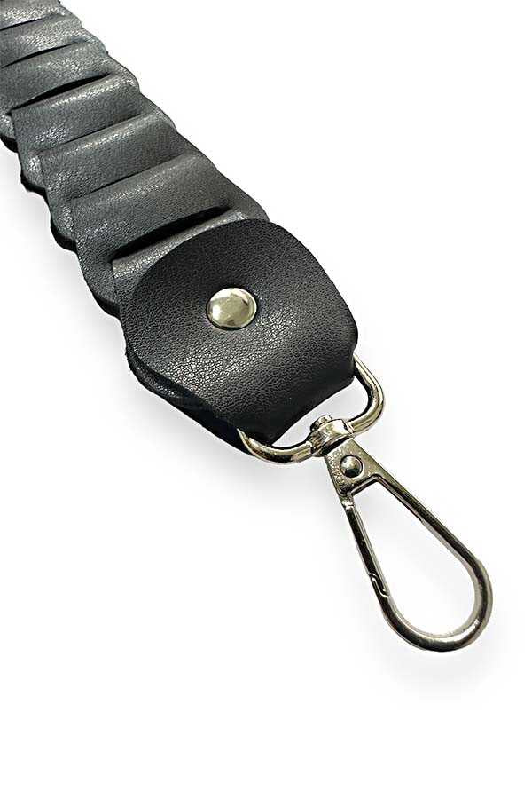 Çanta Sapı Deri Örgülü Siyah