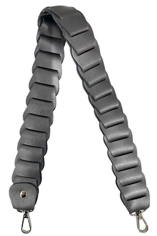 Çanta Sapı Deri Örgülü Gri