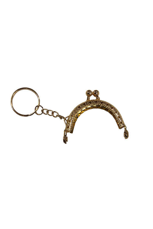 Çanta ve Cüzdan Klipsi  Anahtarlık 5 cm Metal Oval Altın