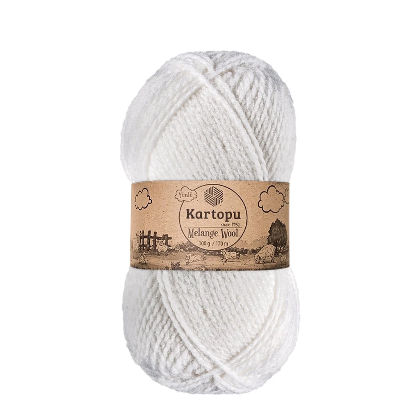 Kartopu Melange Wool K010 Beyaz