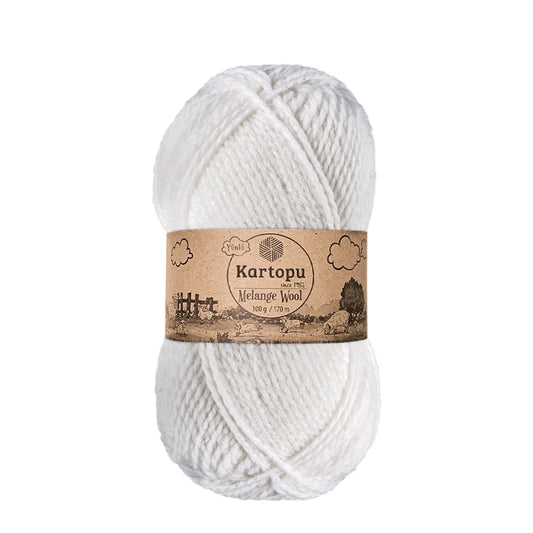 Kartopu Melange Wool K010 Beyaz