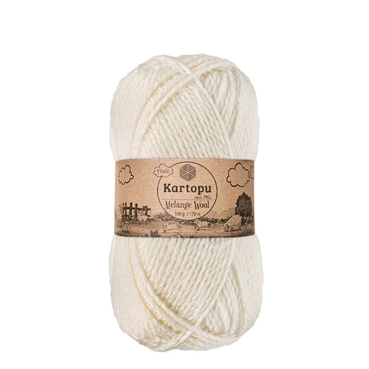 Kartopu Melange Wool K013 Açık Krem