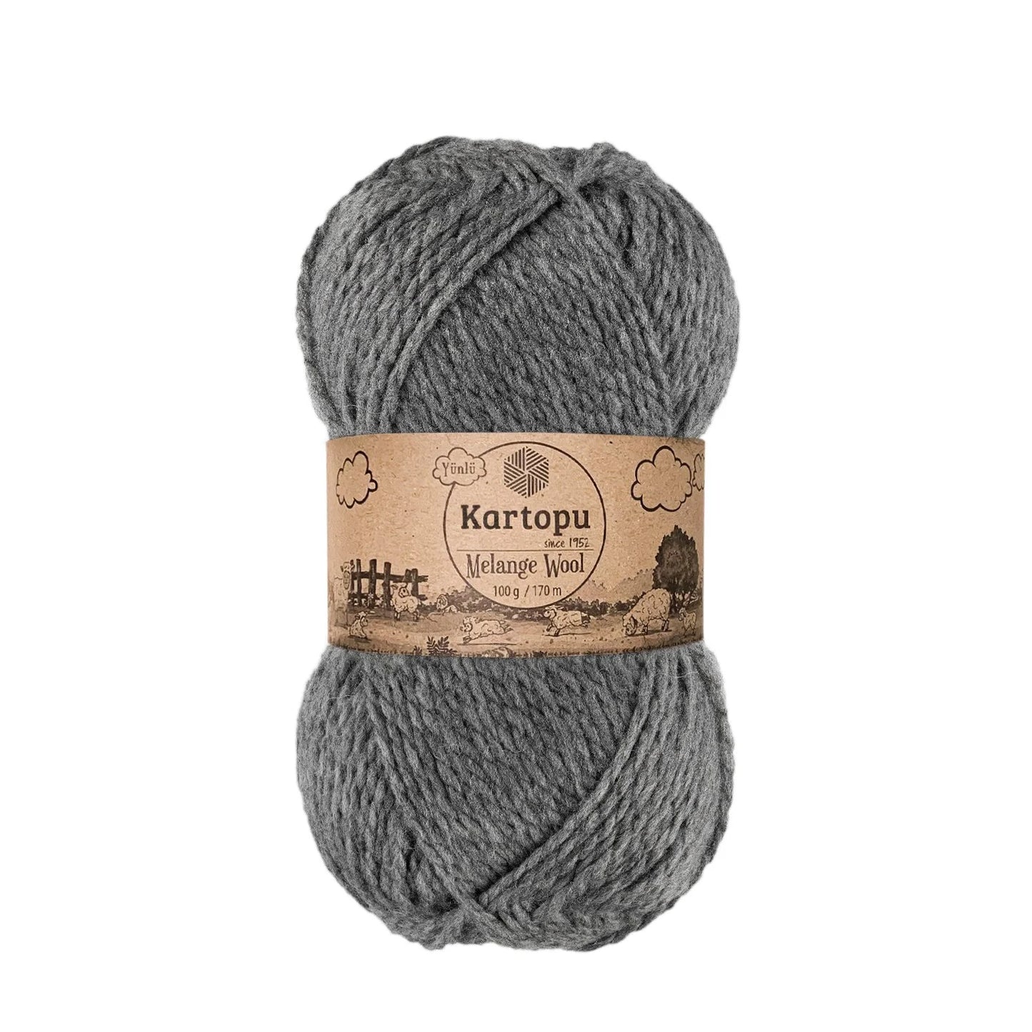 Kartopu Melange Wool K1002 Koyu Gri