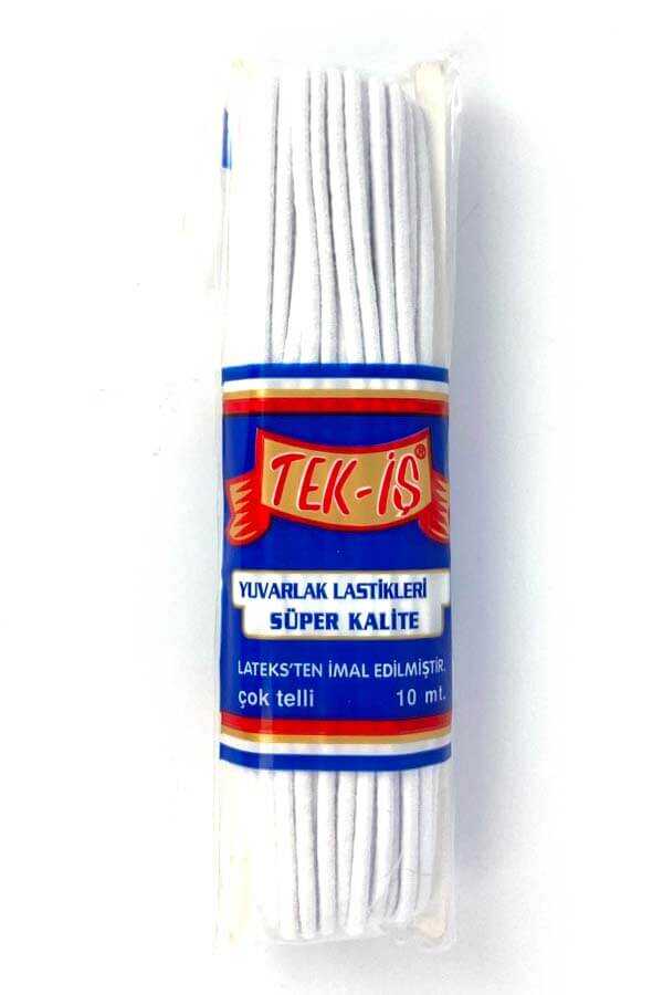 Tek-İş Yuvarlak Lastik Pamuk Beyaz 10 Mt