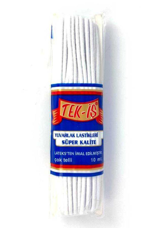 Tek-İş Yuvarlak Lastik Pamuk Beyaz 10 Mt